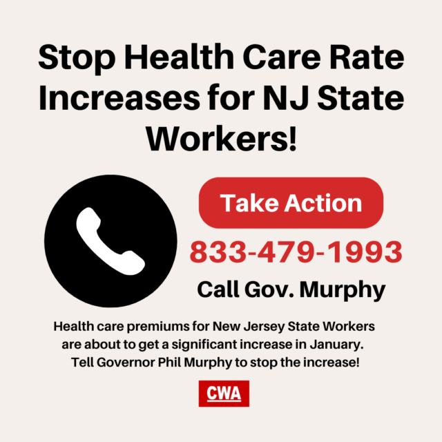 Take Action: Stop Health Care Rate Increases For NJ State Workers