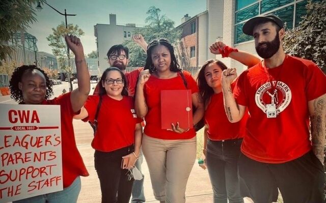 Parents Show Support For The Leaguers Workers In Rally For A Fair Contract