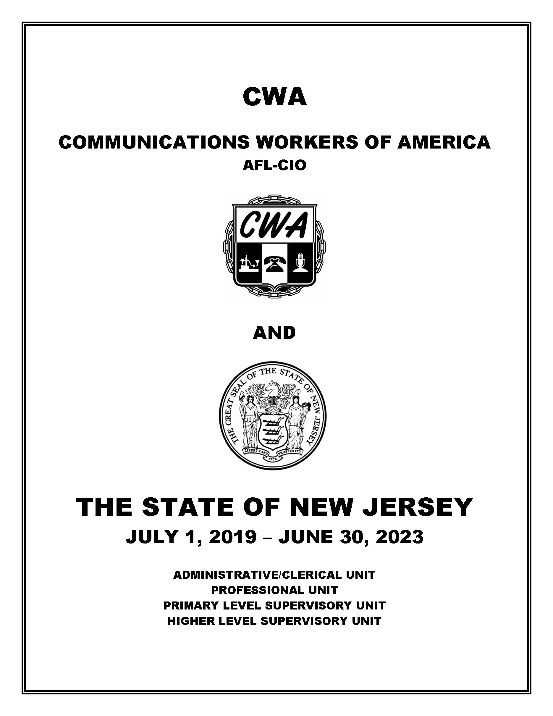 Collective Bargaining Agreement between CWA Local 1037 and The State of