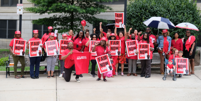 PCBSS Workers March to the Passaic County Commissioner Meeting