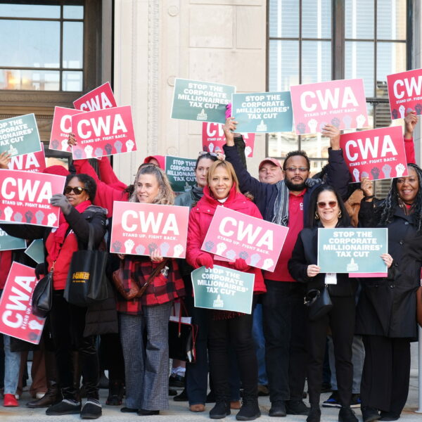 CWA Lobbies in Trenton for Extension of CBT Surcharge on Wealthiest Corporations
