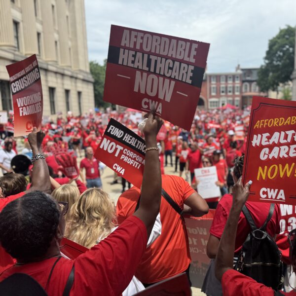 CWA Swarms Trenton at Rally for Healthcare