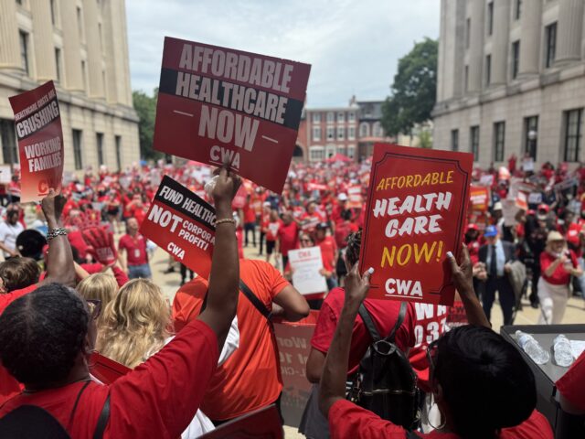 CWA Swarms Trenton at Rally for Healthcare
