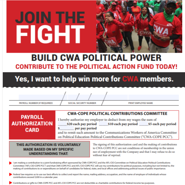 Political Action Fund Fillable Form