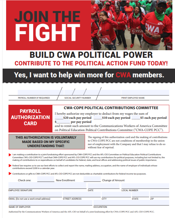 Political Action Fund Fillable Form