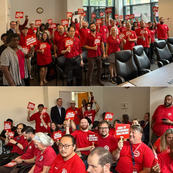 CWA Members Pack Rooms for State Health Benefits Hearings